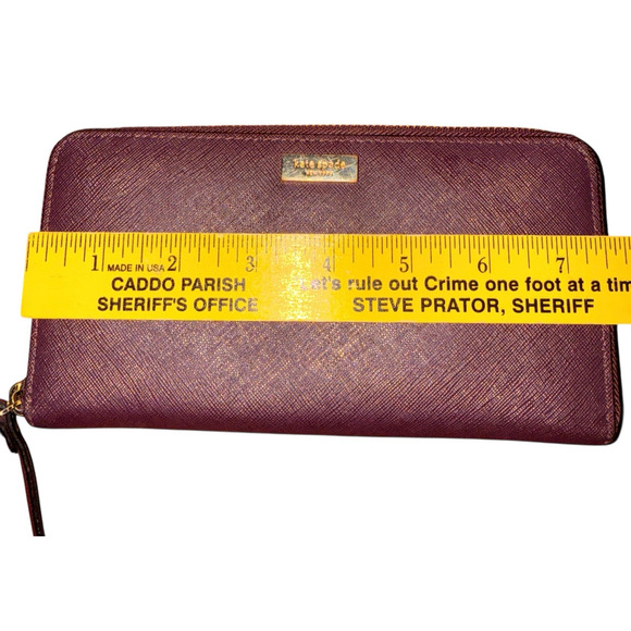 Kate Spade Neda Laurel Way Deep Plum Leather Zip Around Wallet - Picture 3 of 10